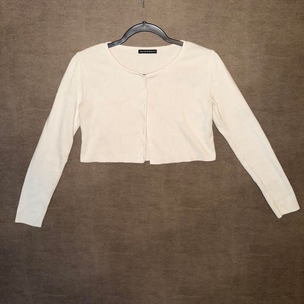 Brandy Melville cream cropped cardigan